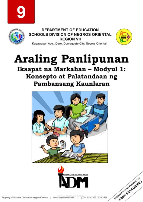 Grade 9 Araling Panlipunan Modyul: Konsepto ng Palatandaan ng .